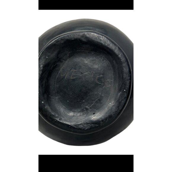 Barro Negro De Oaxaca Vintage Black Clay Vase 7" Artisan Made in Mexico - Picture 7 of 7